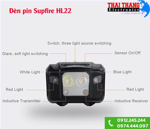 Đèn pin đội đầu siêu sáng Supfire HL22