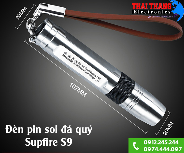 Đèn pin soi đá ánh sáng vàng Supfire S9
