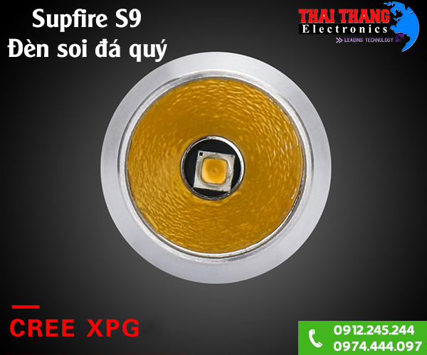 Đèn pin soi đá ánh sáng vàng Supfire S9