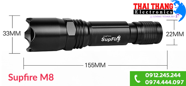 Đèn pin chống nước Supfire M8 IP67