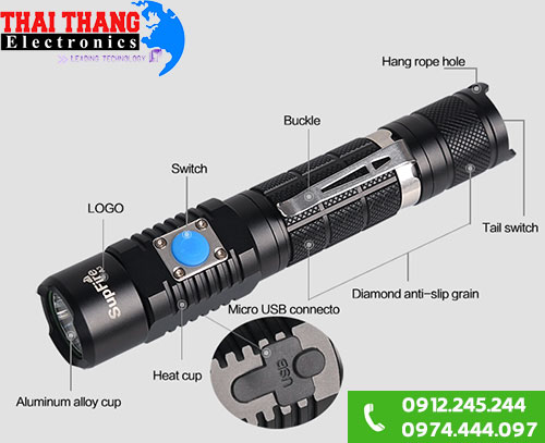 Đèn pin mini siêu sáng chống nước Supfire A3 IP67