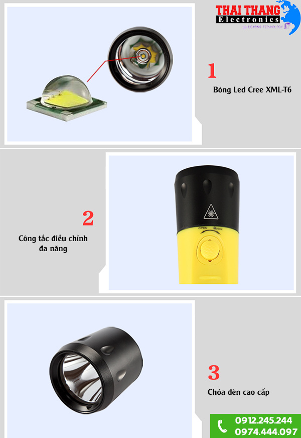 Đèn pin lặn chuyên dụng Fitech F8