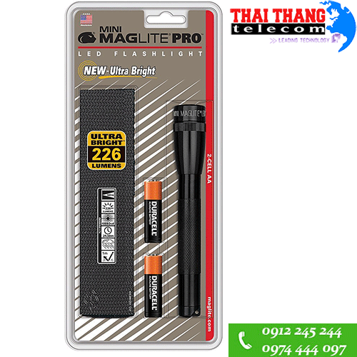 Đèn pin Maglite Led Pro SP2P01H 2AA Vỉ Đen
