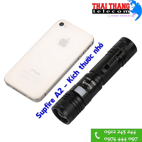 Đèn pin siêu sáng Supfire A2 sạc USB