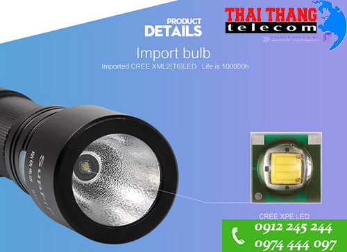 Đèn pin siêu sáng Supfire A5 IP67 sạc qua USB