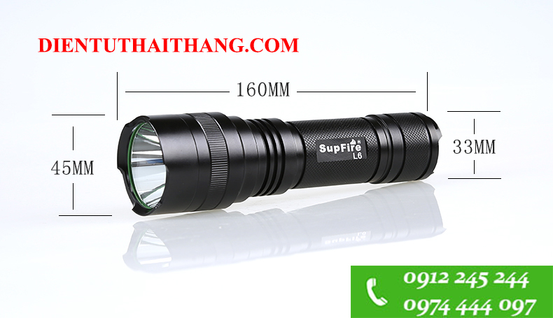 Đèn pin siêu sáng Supfire L6 900 lumens