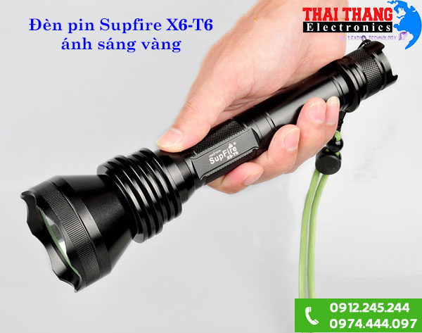 Đèn pin ánh sáng vàng Supfire X6