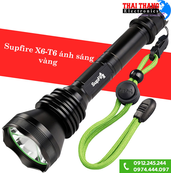 Đèn pin ánh sáng vàng Supfire X6