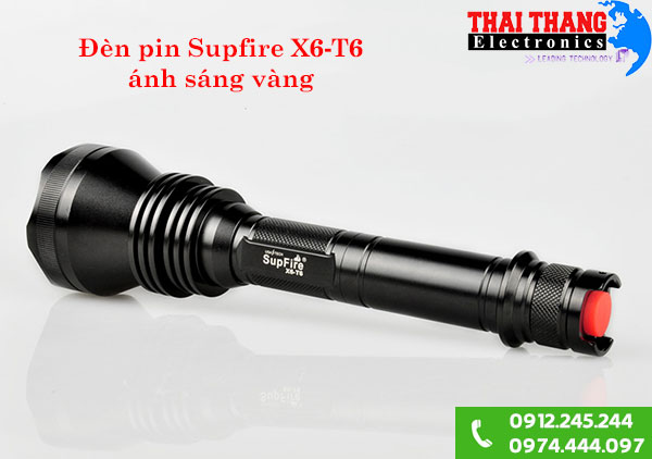 Đèn pin ánh sáng vàng Supfire X6