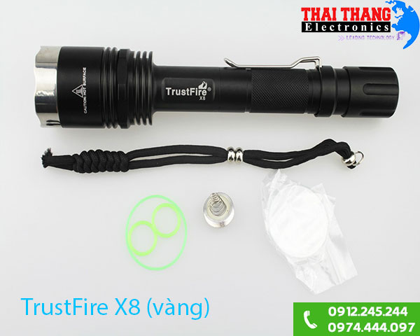 đèn pin TrustFire X8 ánh sáng vàng