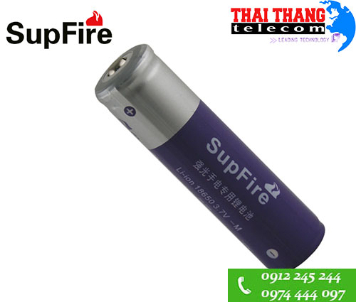 Pin sạc Supfire 18650 chính hãng màu tím