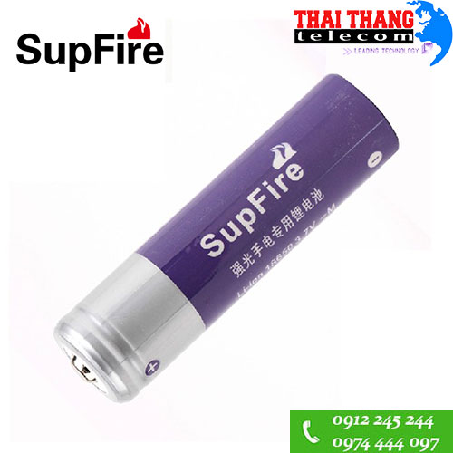 Pin sạc Supfire 18650 chính hãng màu tím