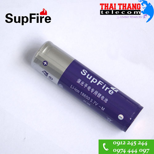 Pin sạc Supfire 18650 chính hãng màu tím