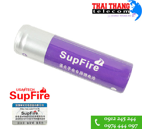 Pin sạc Supfire 18650 chính hãng màu tím