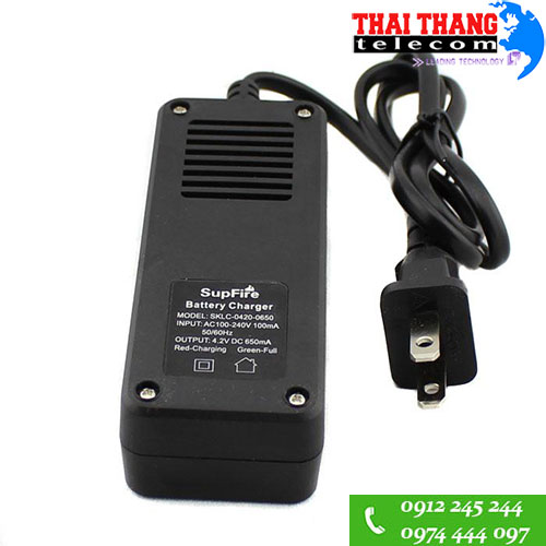 Sạc pin 26650 Supfire sạc đơn có mạch bảo vệ
