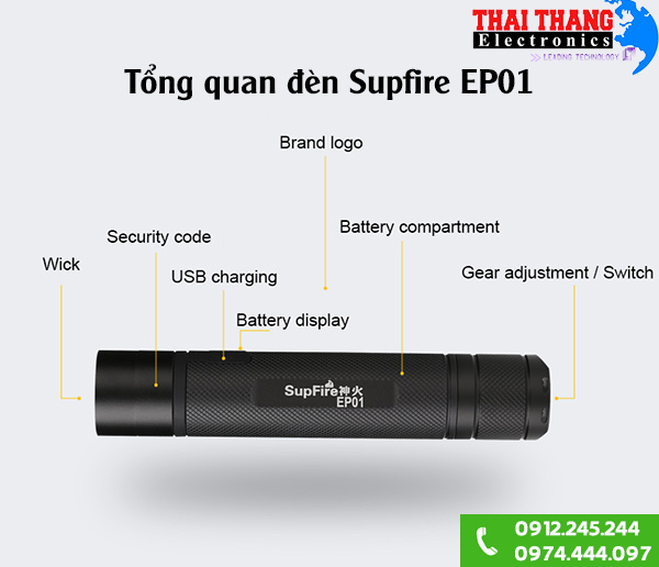 Đèn pin chống cháy nổ Supfire EP01