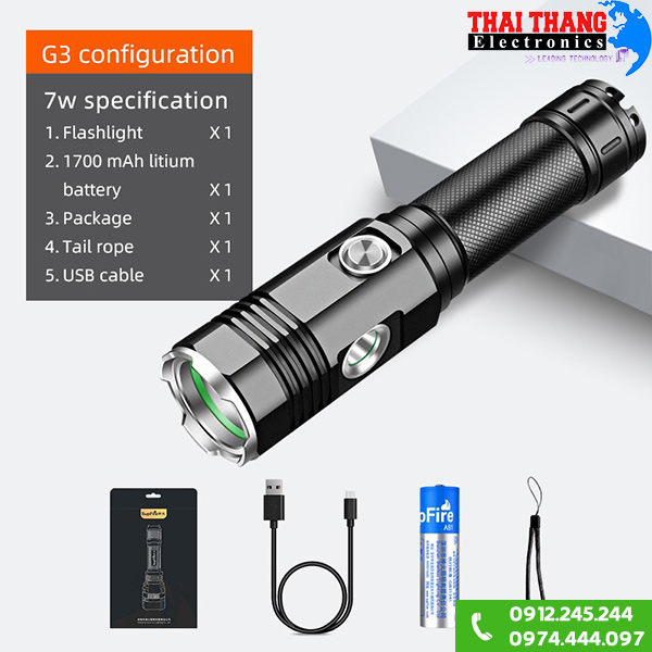 Đèn UV siêu sáng 2 trong 1 Supfire G3