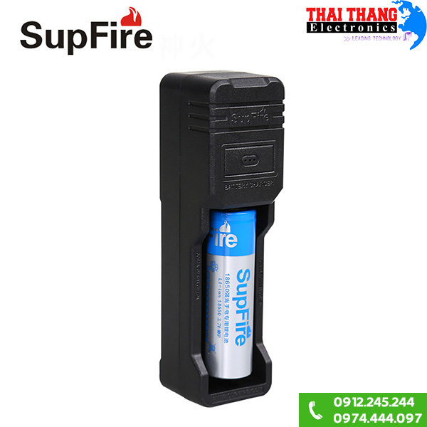 Sạc pin đơn 26650 Supfire dây USB