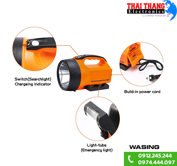 Đèn pin sạc Wasing WSL-810 niêu sáng