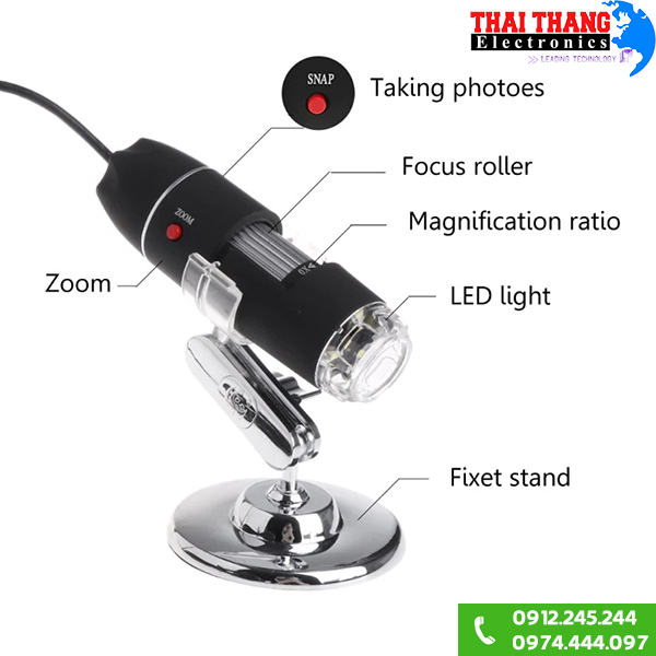 Kính hiển vi điện tử USB DM43 Zoom 1600x
