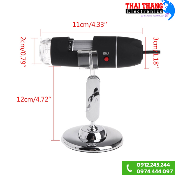 Kính hiển vi điện tử USB DM43 Zoom 1600x