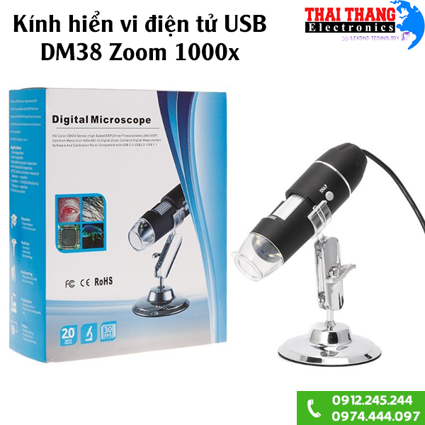 Kính hiển vi điện tử USB DM38 Zoom 1000x