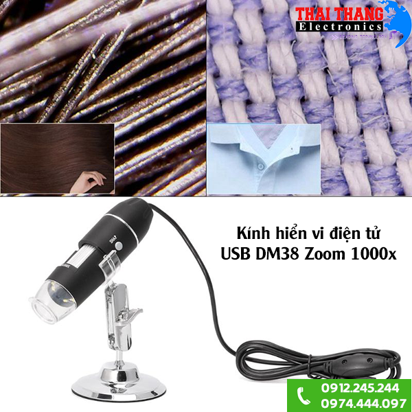 Kính hiển vi điện tử USB DM38 Zoom 1000x