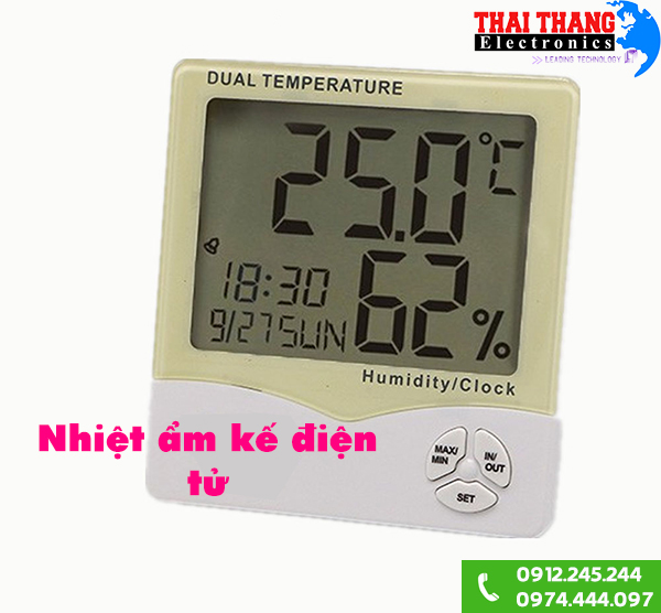 Nhiệt ẩm kế điện tử AR867 đo nhiệt độ, độ ẩm, đồng hồ báo thức