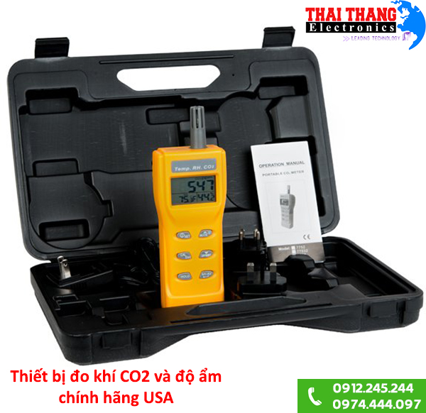 Máy đo nồng độ khí CO2 và độ ẩm USA