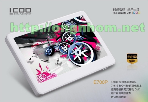 Máy nghe nhạc 7inch siêu nét ICOO E700P