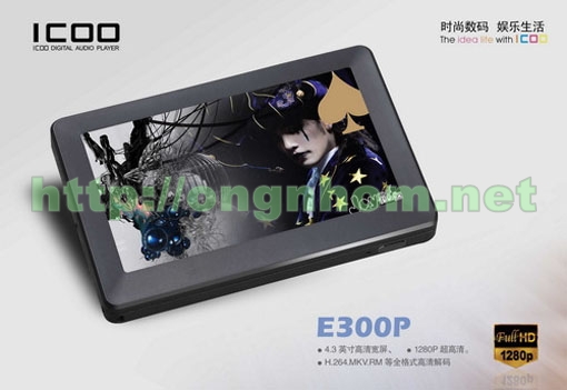 Máy nghe nhạc,xem phim phim Full HD ICOO E300P