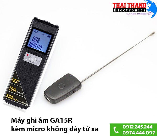 Máy ghi âm ghi âm từ xa GA15R xa 100m lâu 15 ngày