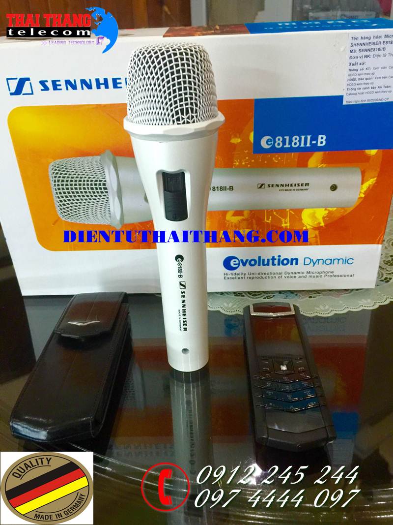 MICRO CÓ DÂY SENNHEISER E818 CHÍNH ĐỨC SIÊU NHẠY
