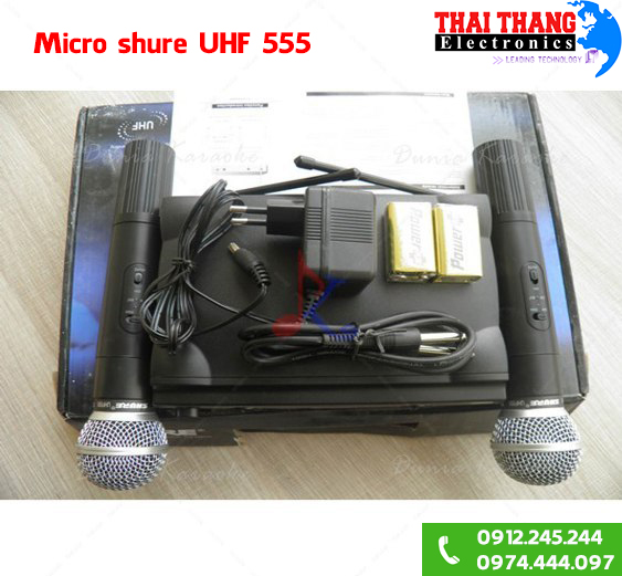 Micro Shure UHF 555 chính hãng giá rẻ