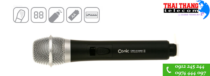 Micro cầm tay CMP-9100T - Bộ phát tín hiệu âm thanh không dây