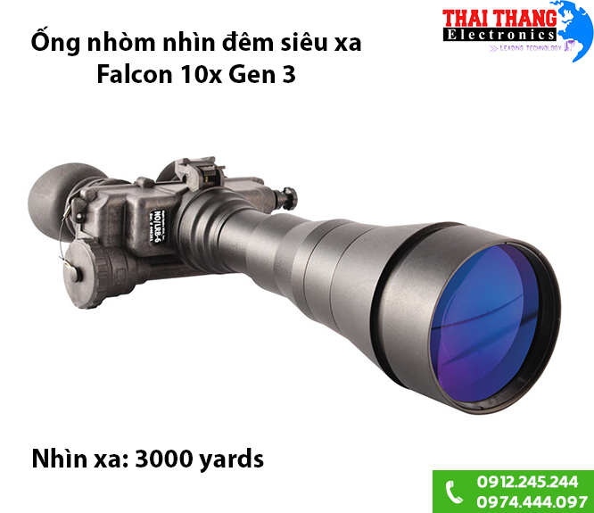 Ống nhòm đêm một mắt Falcon 10x Gen3 3000yards