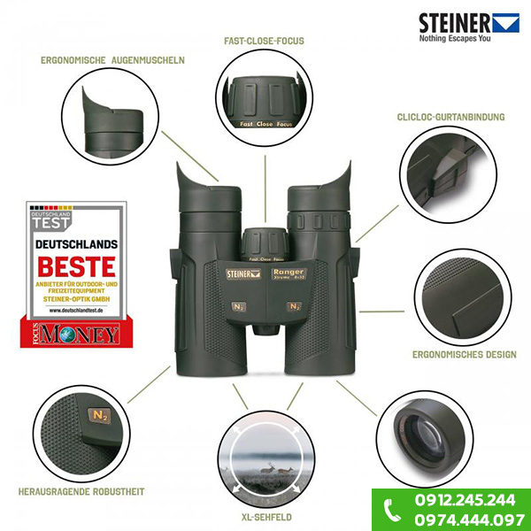 ống nhòm kiểm lâm Steiner Ranger Xtrme 8x32