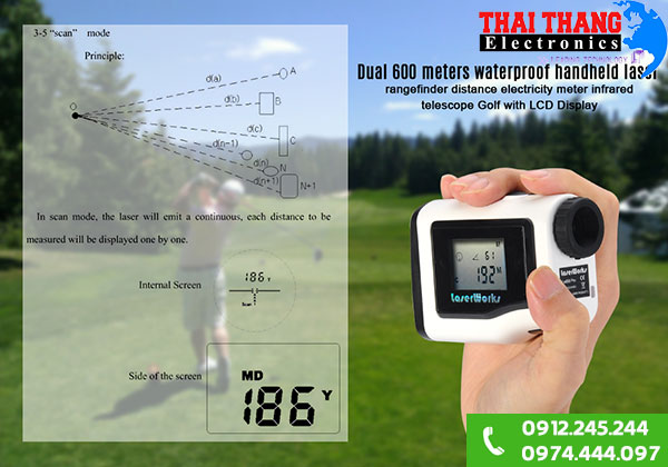 Ống nhòm đo khoảng cách có màn hình 600m