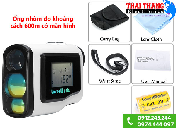 Ống nhòm đo khoảng cách có màn hình 600m