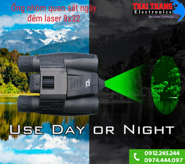 Ống nhòm quan sát ngày đêm laser 8x32