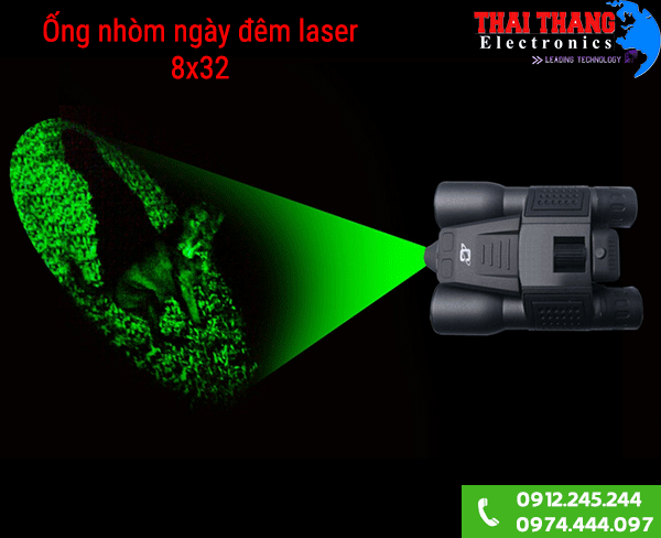 Ống nhòm quan sát ngày đêm laser 8x32