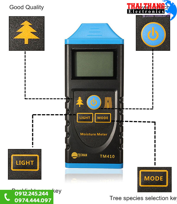 Máy đo độ ẩm gỗ mùn cưa, bột gỗ, giấy TM410
