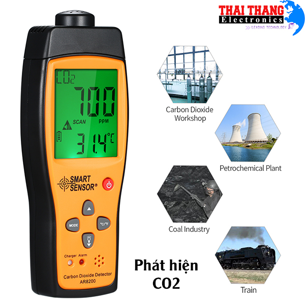 Máy đo nồng độ khí CO2 cầm tay Smart Sensor AR8200