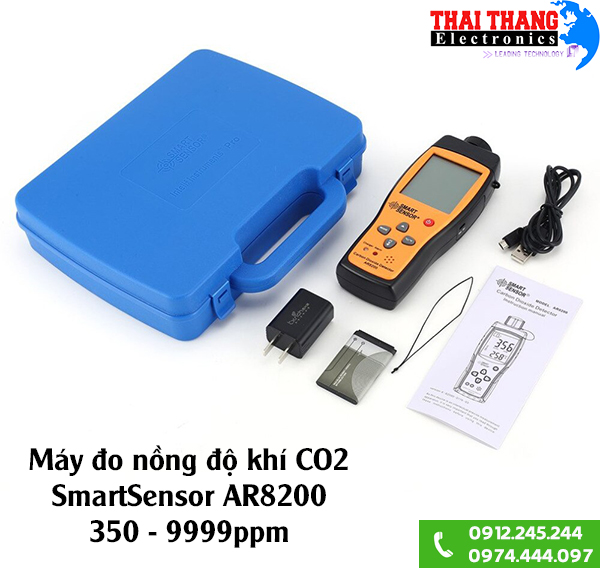 Máy đo nồng độ khí CO2 cầm tay Smart Sensor AR8200