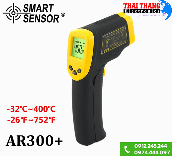 Súng đo nhiệt độ hồng ngoại từ xa Smart Sensor AR300+