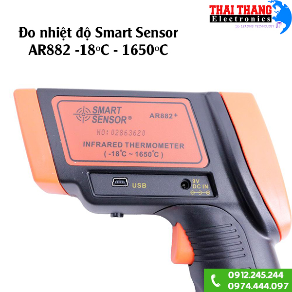 Súng đo nhiệt độ hồng ngoại Smart Sensor AR882 -18 đến 1650 độ