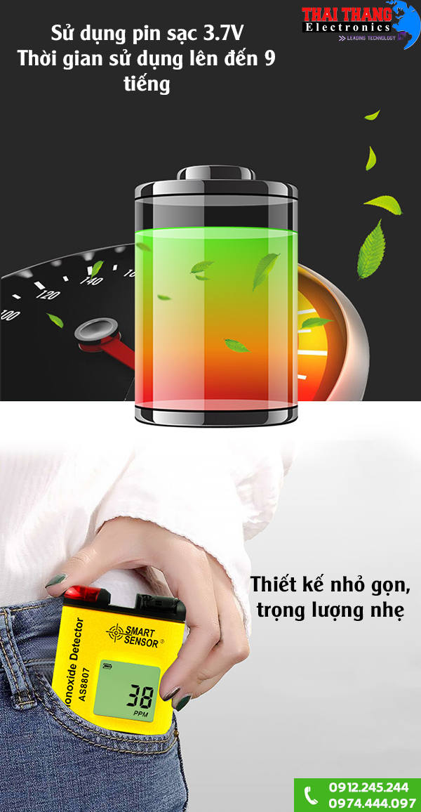 Máy đo nồng độ khí CO trong không khí AS8807