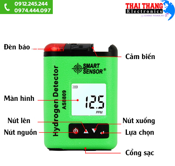 Máy đo nồng độ khí H2 trong không khí AS8809